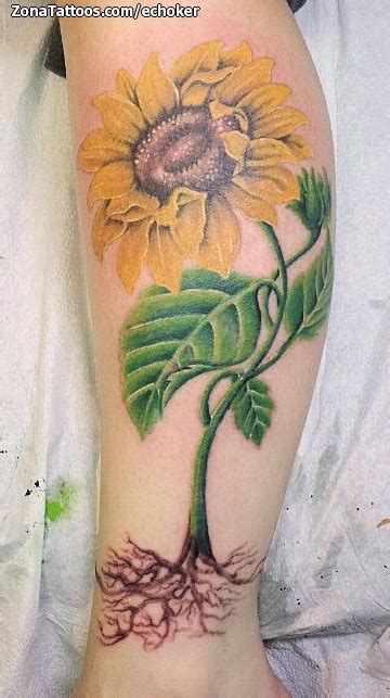 tatuaje de girasoles flores