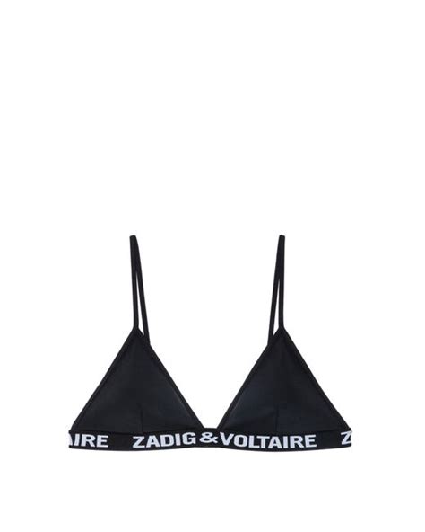 Zadig Voltaire Zv Triangle Bikini Top In Black Lyst Uk