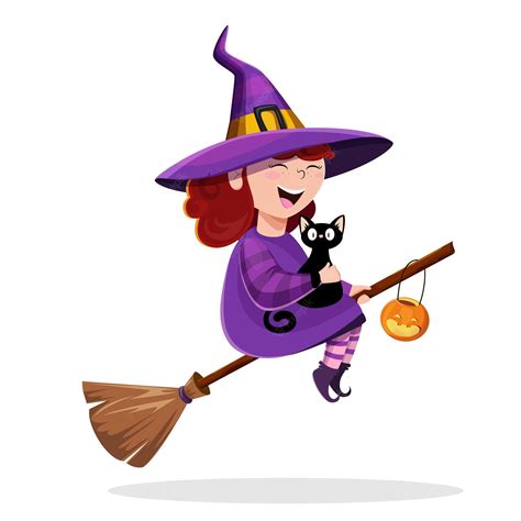 Cute Halloween Witch Vector Art, Icons, and Graphics for Free Download ...