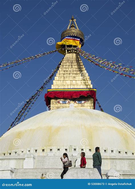 Boudhanath Stupa Square At Sunset Editorial Image Cartoondealer