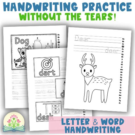 Handwriting Without Tears Style Letter Practice Pages Worksheets