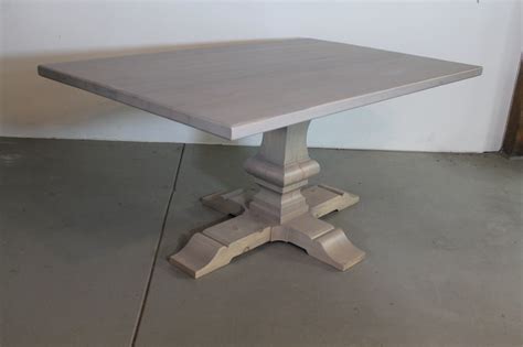 Driftwood Dining Table With Venetian Pedestal Square Farmhouse Table