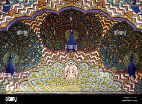 Art Work In City Palace Jaipur Rajasthan India Stock Photo Alamy