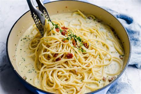 spaghetti creamy carbonara recipe  dairy