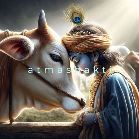 Lord Krishna With a Baby Cow Baby Krishna Lord Krishna Digital Download ...