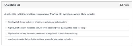 Solved Question Ptsa Patient Is Exhibiting Multiple Chegg