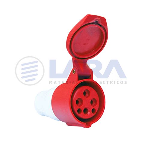 ENCHUFE INDUSTRIAL HEMBRA VOLANTE 3P T 380V IP44 LARA Materiales