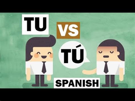 TU vs TÚ in SPANISH Difference Between Tu and Tú en Español