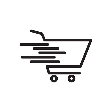 line fast trolley shopping logo design, vector graphic symbol icon illustration creative idea ...