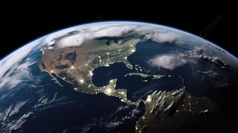 Fond Vue Des états Unis Et De Lamérique La Nuit Fond Image De La Terre