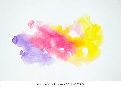 Watercolor Painting Colorful Splashing On White Stock Illustration