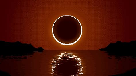 Solar Eclipse Pixel Live Wallpaper - WallpaperWaifu