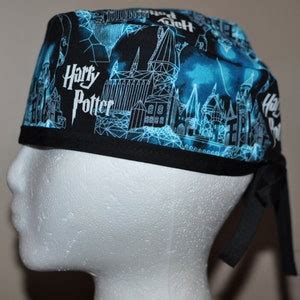 Men S Harry Potter Scrub Cap Hat One Size Fits Most Etsy