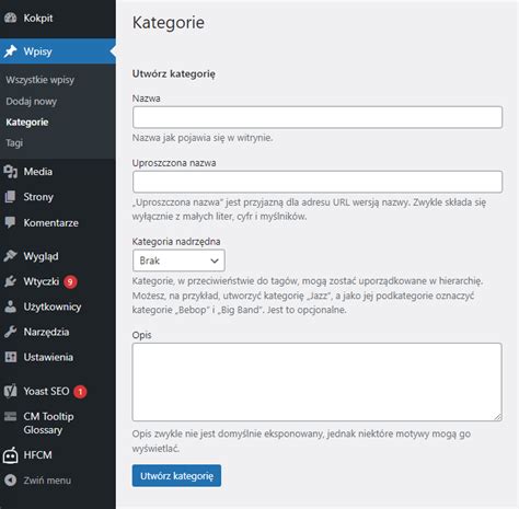 Jak utworzyć kategorię i przypisać do niej wpis WordPress