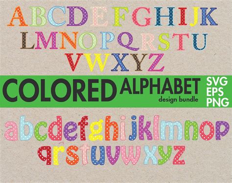 Alphabet Svg Bundle Alphabet Svg Files For Cricut Colored Etsy