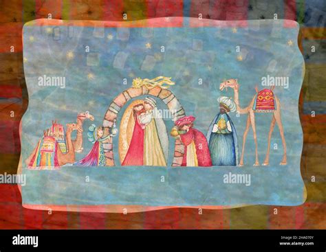 Christmas Nativity scene: Jesus, Mary, Joseph Stock Photo - Alamy