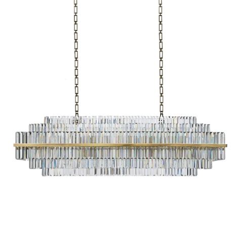 Vienna Linear Crystal Chandelier Antique Brass Williams Sonoma