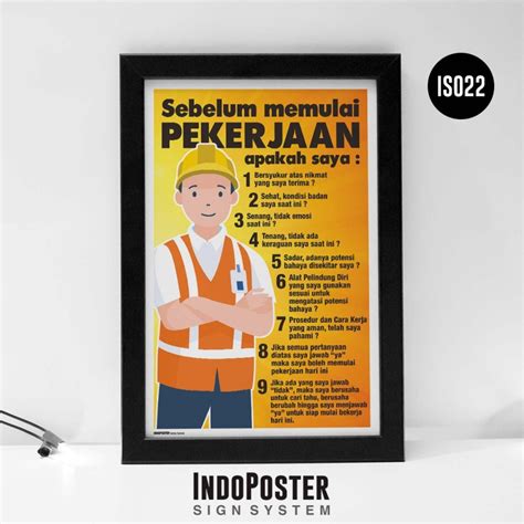 Jual Safety Poster K3 Keselamatan Sebelum Memulai Pekerjaan A2 60X40cm