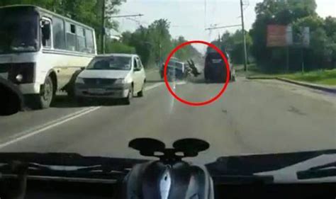 Video Shocking Moment Driver Flies Through Car Window After Head On