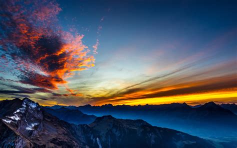 Sfondi Luce Del Sole Paesaggio Montagne Tramonto Natura