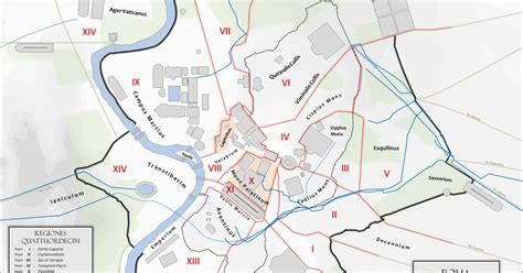 Mapa y plano de los monumentos de Roma antigua