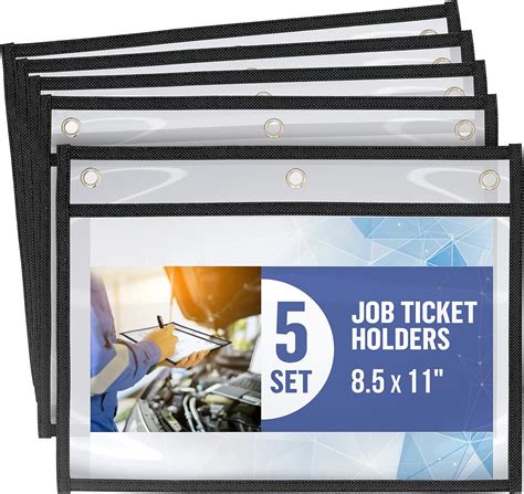 5 Pack Horizontal Job Ticket Holders 85x11 Landscape