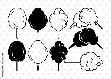 Cotton Candy Svg Cotton Candy Silhouette Candy Svg Sweets Svg Candy