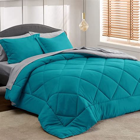 Amazon Bedsure Teal King Size Comforter Set Pieces Reversible