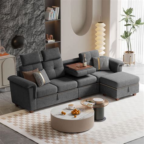 Amazon.com: Tornama 109" Convertible Sectional Sofa L Shaped Couch wtih