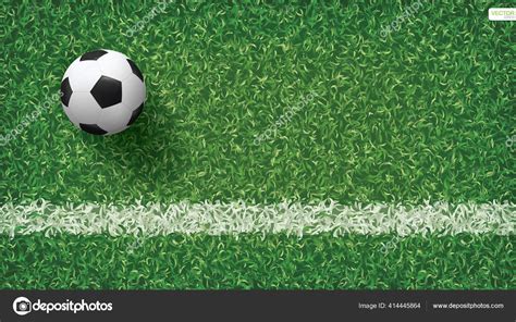 Soccer Football Ball Green Grass Soccer Field Background Vector Illustration Stock Vector Image