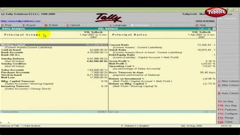 Learn Tally In English Ratio Analysis Tally Erp 9 Full Tutorial Youtube