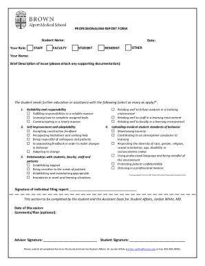 Fillable Online Professionalism Concern Form Fax Email Print Pdffiller