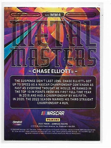 CHASE ELLIOTT 2023 DONRUSS METAL MASTERS ORANGE RETAIL PARALLEL EBay