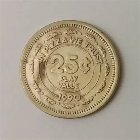 CHUCK E CHEESE Canadian French Variant Arcade Game Token 24mm 14 16