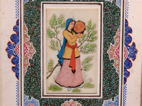 Antique Persian Painting Woman Painting 19th Oil on Plaque - Etsy