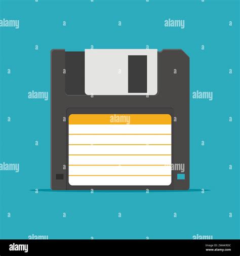 Black Floppy Disk Icon In Flat Style Isolated On Blue Background Hd