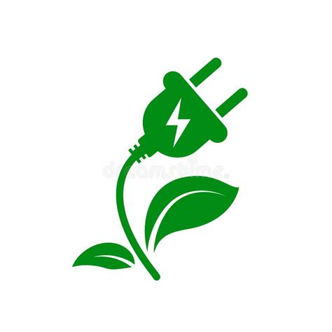 Enchufe Eléctrico De Eco Con Vector De La Acción De La Hoja Ilustración