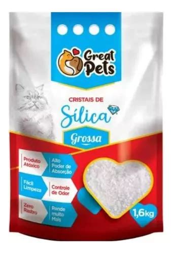 Areia Sílica Para Gatos Higiênica Sanitária Gel Cristais x 1 596kg de