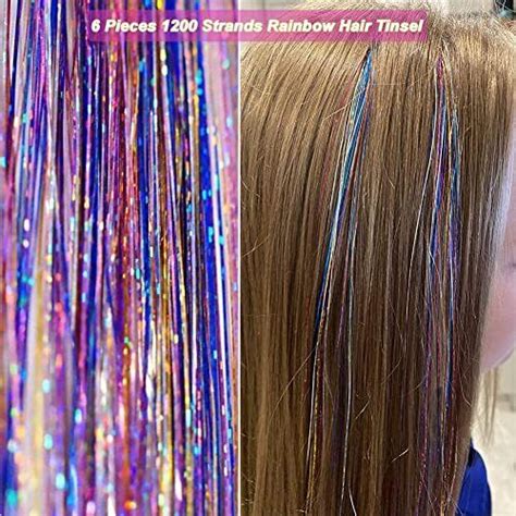 Rainbow Fairy Hair Tinsel Kit With Tools Inch Strands Glitter