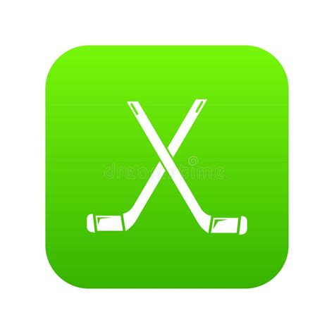 Two Crossed Hockey Sticks Icon Blue Vector Stock Vector Illustration