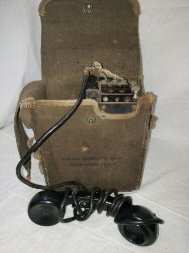 Ww2 Usarmy Signal Corps Military Field Phone Model Ee 8b Canvas Case