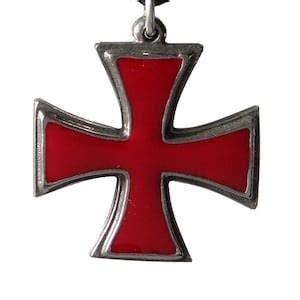 Knights Templar Cross-pattée Masonic Freemasonry Pewter & Red Enamel ...