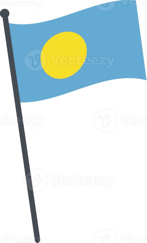 Palau Flag Waving On Pole National Flag Pole Transparent Png