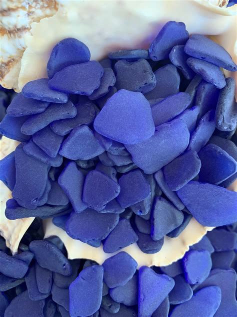 Cobalt Blue Sea Glass Authentic Beach Glass Real Tumbled Beach Etsy