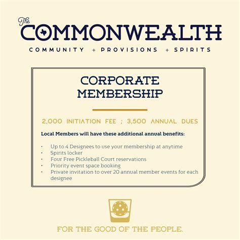 Membership at The Commonwealth | Exclusive Benefits