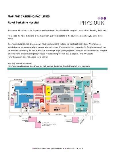 MAP AND CATERING FACILITIES Royal Berkshire Hospital