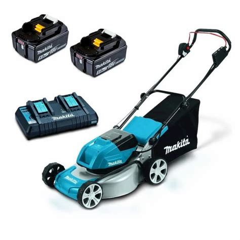 Makita Dlm464pt2 36v 18vx2 Li Ion Cordless Brushless Lawn Mower 460mm