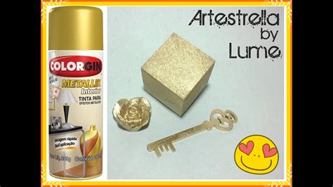 Dica Spray Colorgin Metallik Ouro Para Artesanato Efeito Dourado