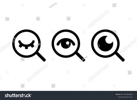 Eye Magnifying Glass Preview Icon Vector Stock Vector Royalty Free 2203803883 Shutterstock