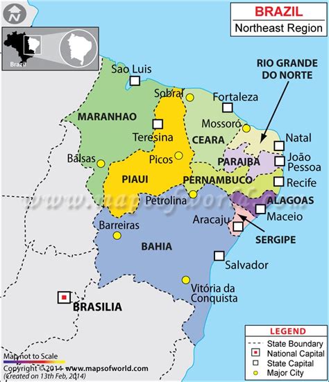 Northeast Brazil Map | Brazil Northeast Map